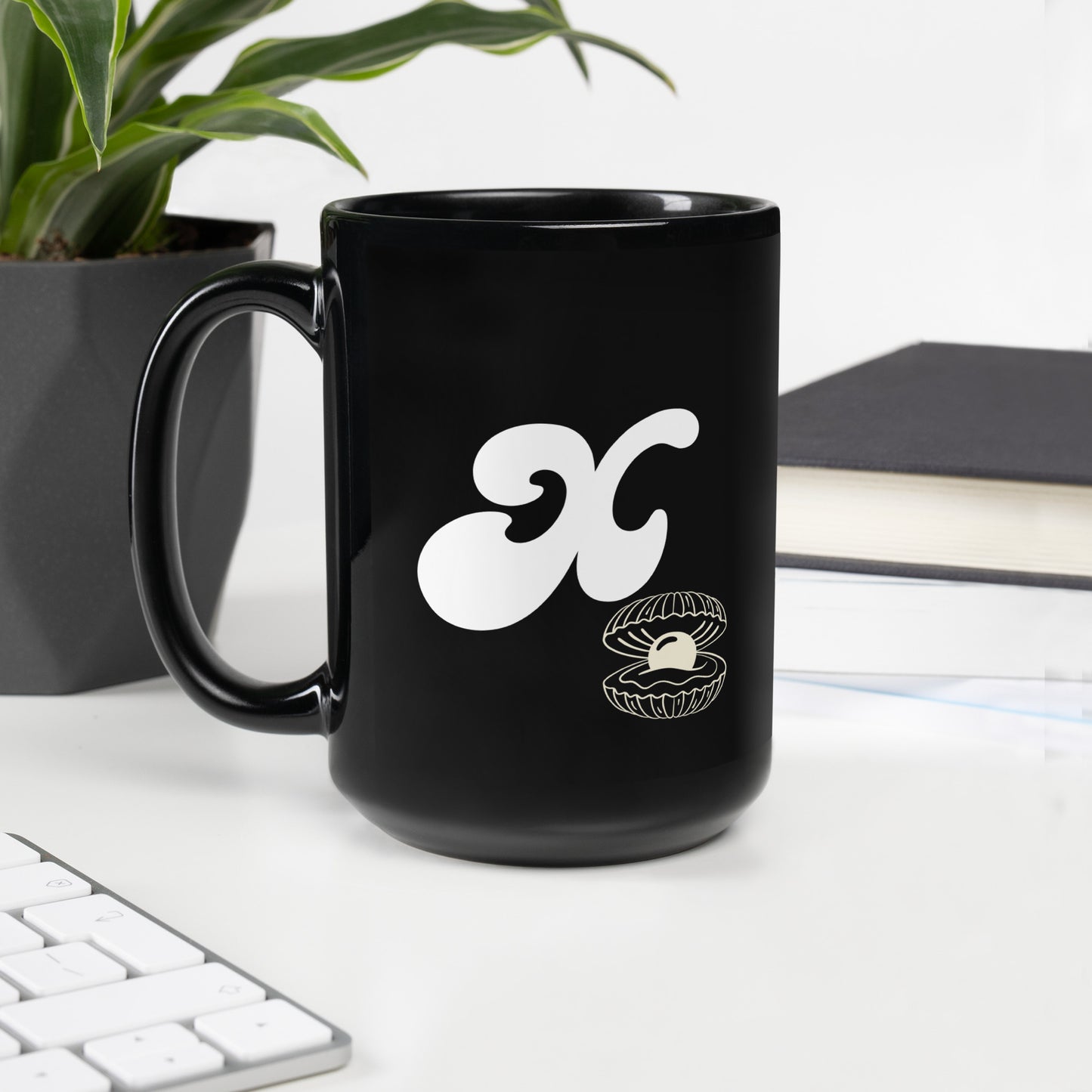 FL Alphabet Inspired X - Black Glossy Mug