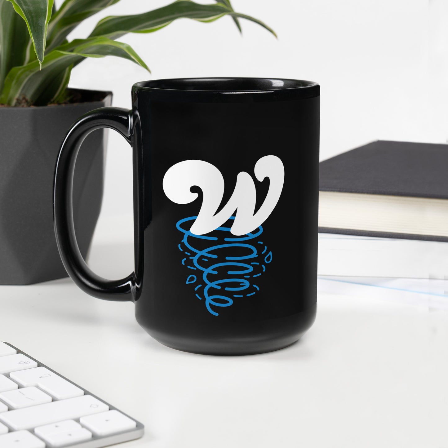 FL Alphabet Inspired W - Black Glossy Mug
