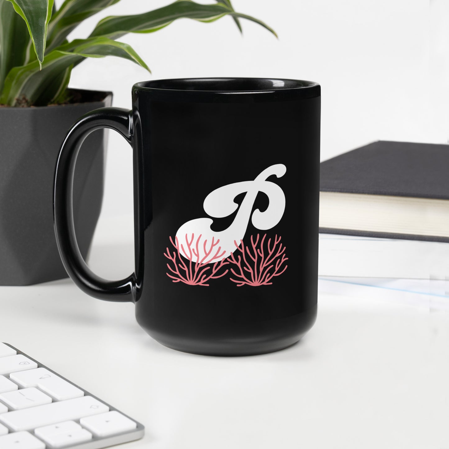 FL Alphabet Inspired P - Black Glossy Mug