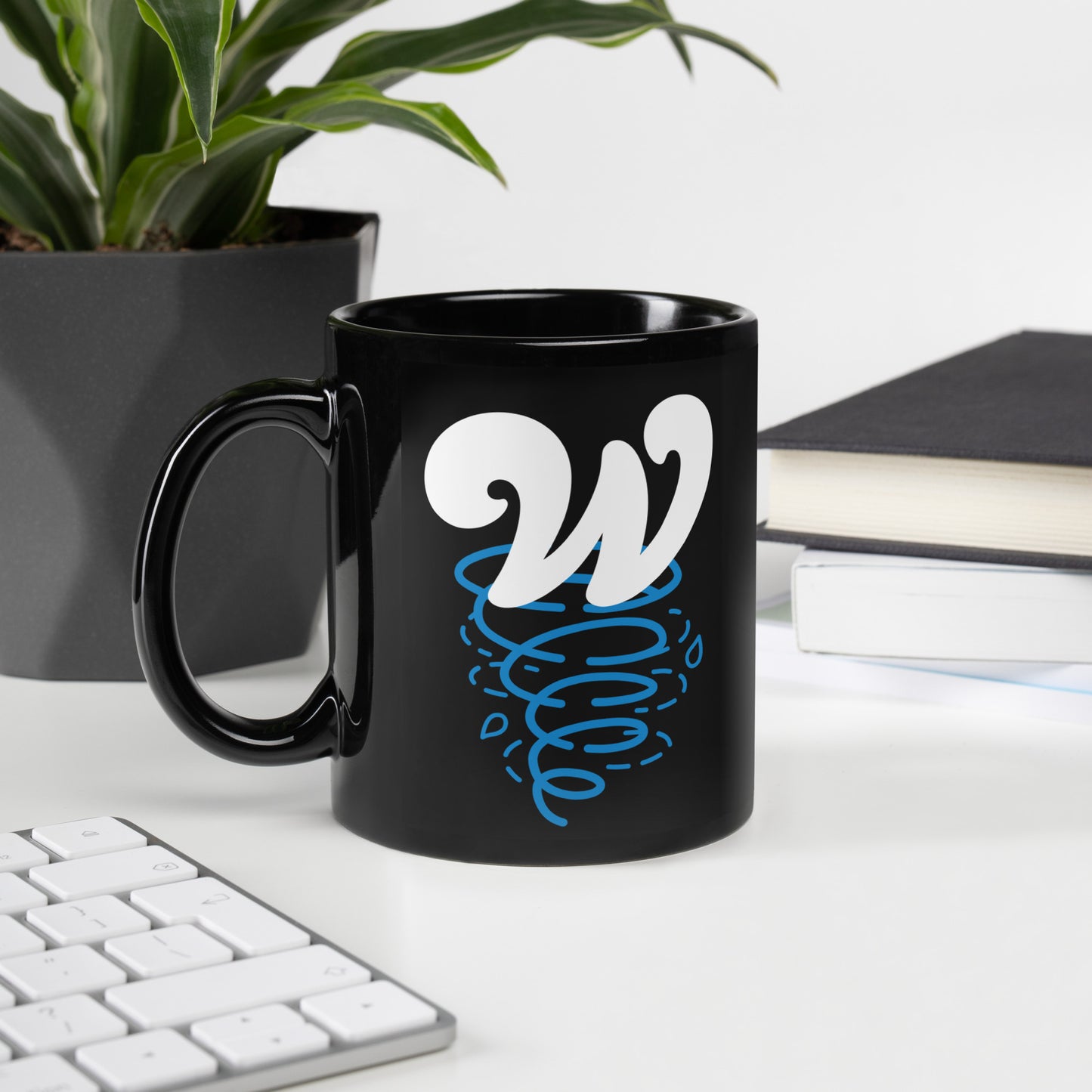 FL Alphabet Inspired W - Black Glossy Mug