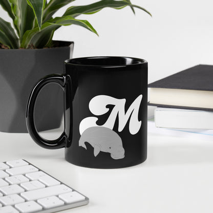 FL Alphabet Inspired M - Black Glossy Mug
