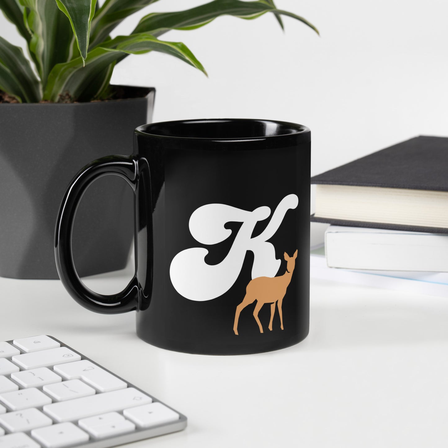 FL Alphabet Inspired K - Black Glossy Mug