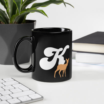 FL Alphabet Inspired K - Black Glossy Mug