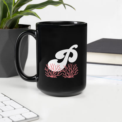 FL Alphabet Inspired P - Black Glossy Mug