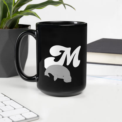 FL Alphabet Inspired M - Black Glossy Mug