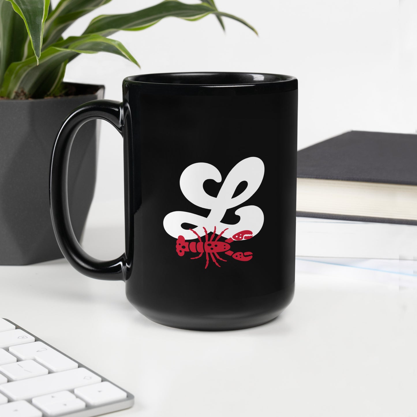FL Alphabet Inspired L - Black Glossy Mug