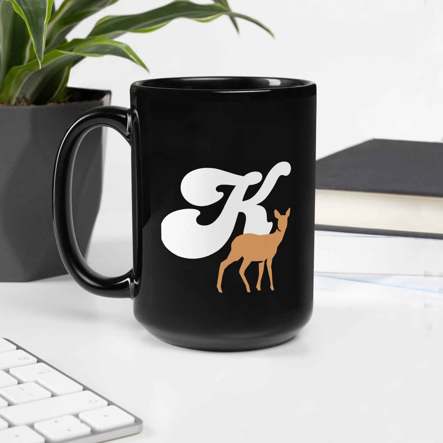 FL Alphabet Inspired K - Black Glossy Mug