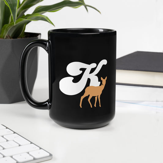 FL Alphabet Inspired K - Black Glossy Mug