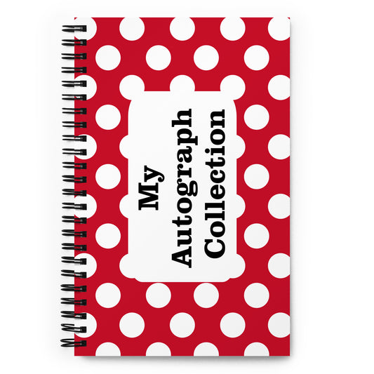 Red / White - Spiral dotted notebook