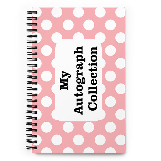 Pink / White - Spiral dotted notebook