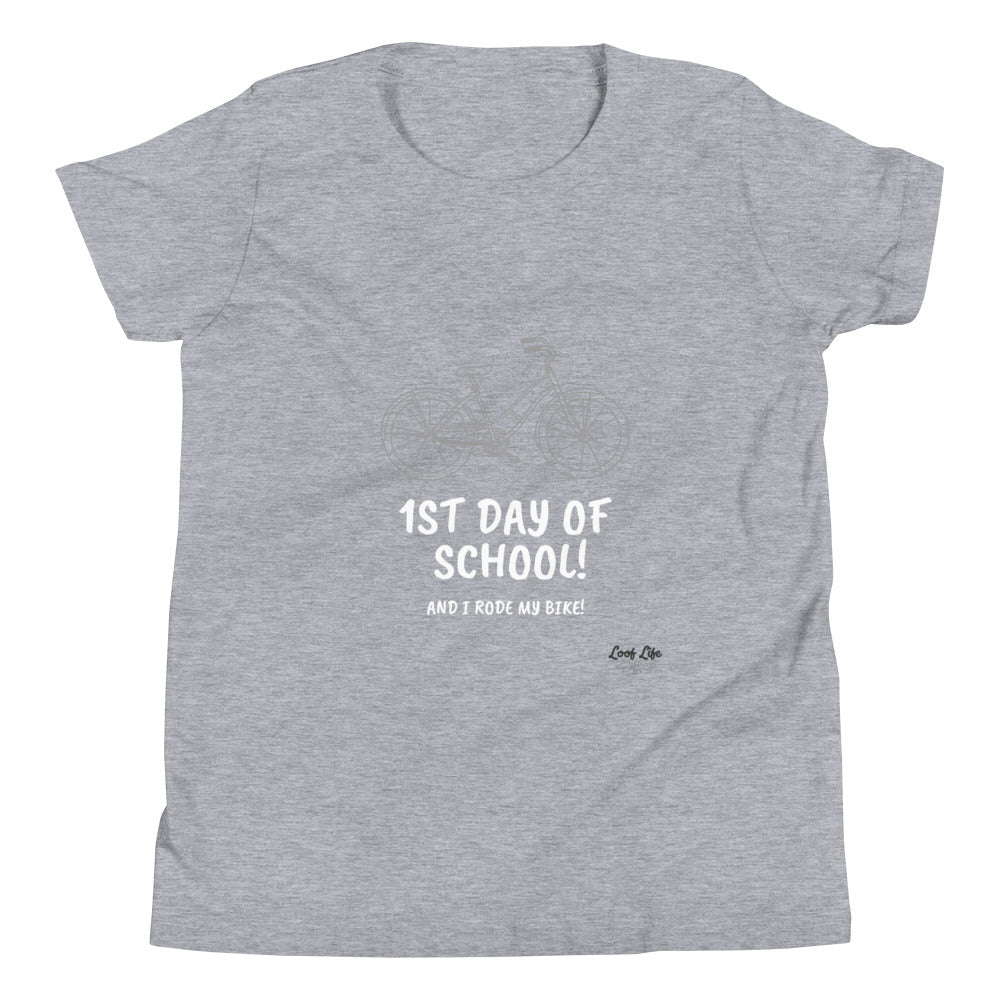 1st Day of School - Bike - Youth Short Sleeve T-Shirt
