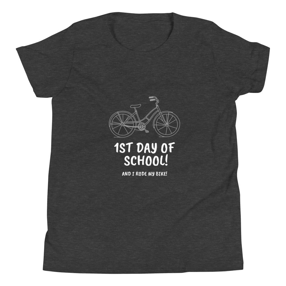 1st Day of School - Bike - Youth Short Sleeve T-Shirt