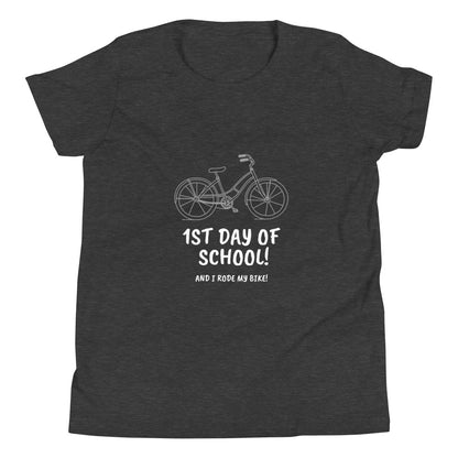 1st Day of School - Bike - Youth Short Sleeve T-Shirt