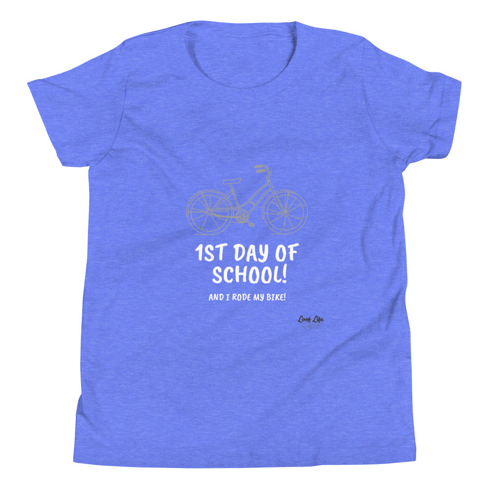 1st Day of School - Bike - Youth Short Sleeve T-Shirt