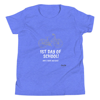 1st Day of School - Bike - Youth Short Sleeve T-Shirt