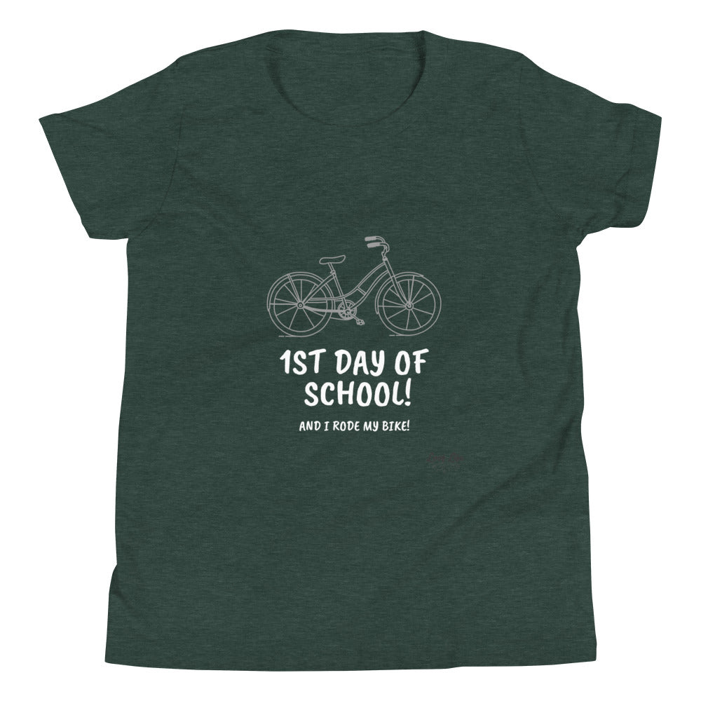 1st Day of School - Bike - Youth Short Sleeve T-Shirt