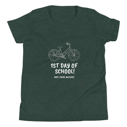 1st Day of School - Bike - Youth Short Sleeve T-Shirt