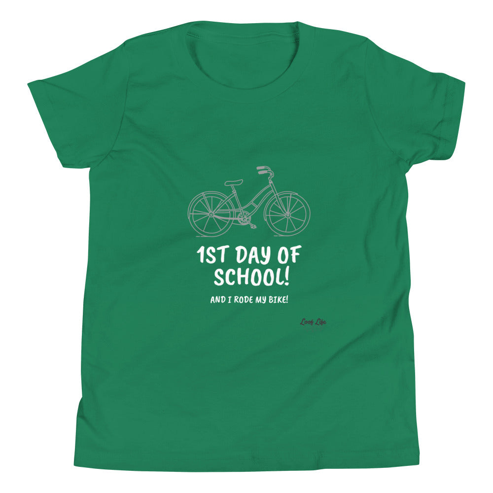 1st Day of School - Bike - Youth Short Sleeve T-Shirt