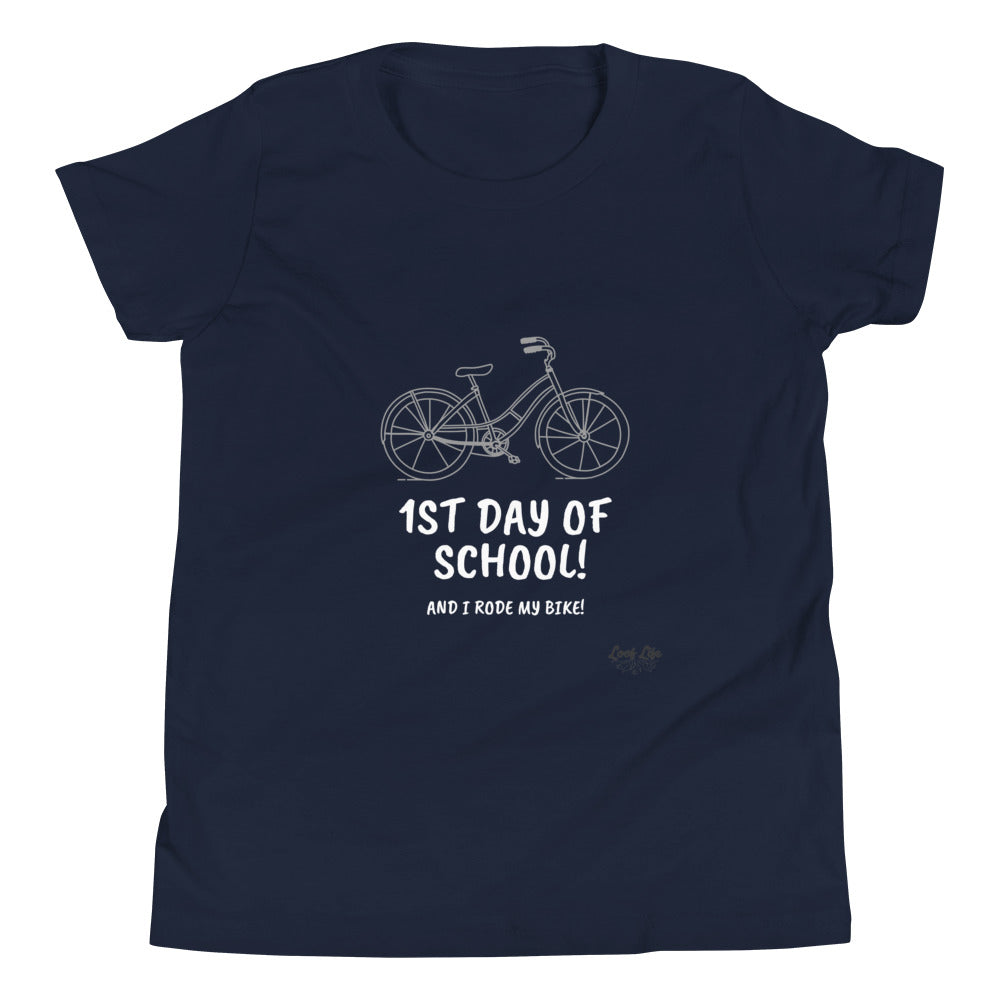 1st Day of School - Bike - Youth Short Sleeve T-Shirt