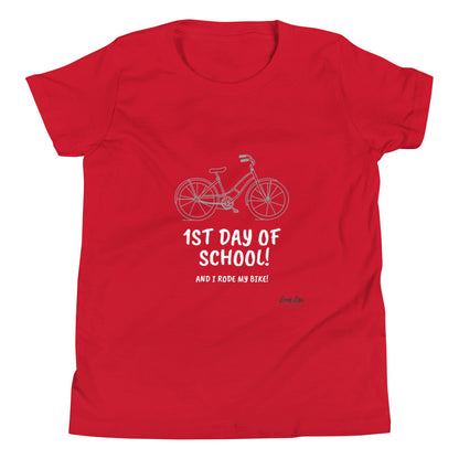 1st Day of School - Bike - Youth Short Sleeve T-Shirt